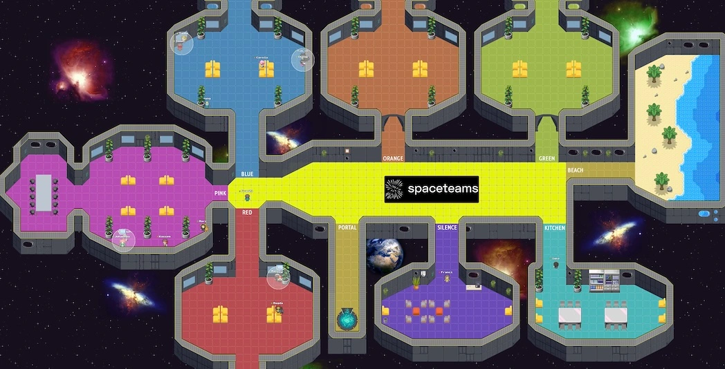 Bild des virtuellen Spaceteams Büros